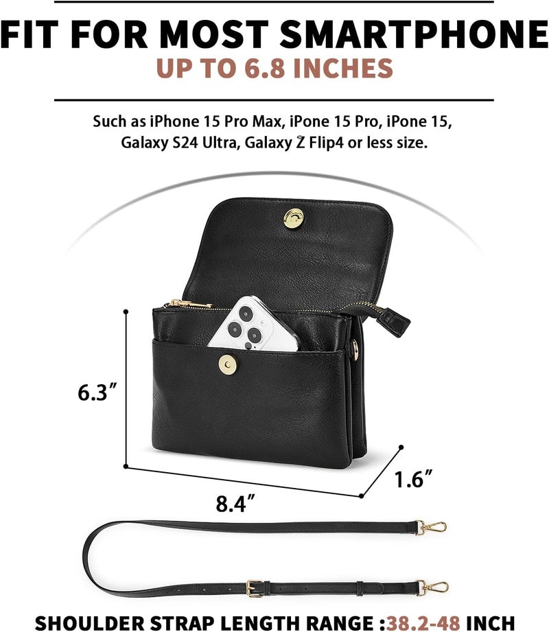 CHOLISS Small Crossbody Bags for Women, Vegan Leather Cell Phone Purse, Mini Travel Purse with Adjustable Strap Womens Gifts - Image 2